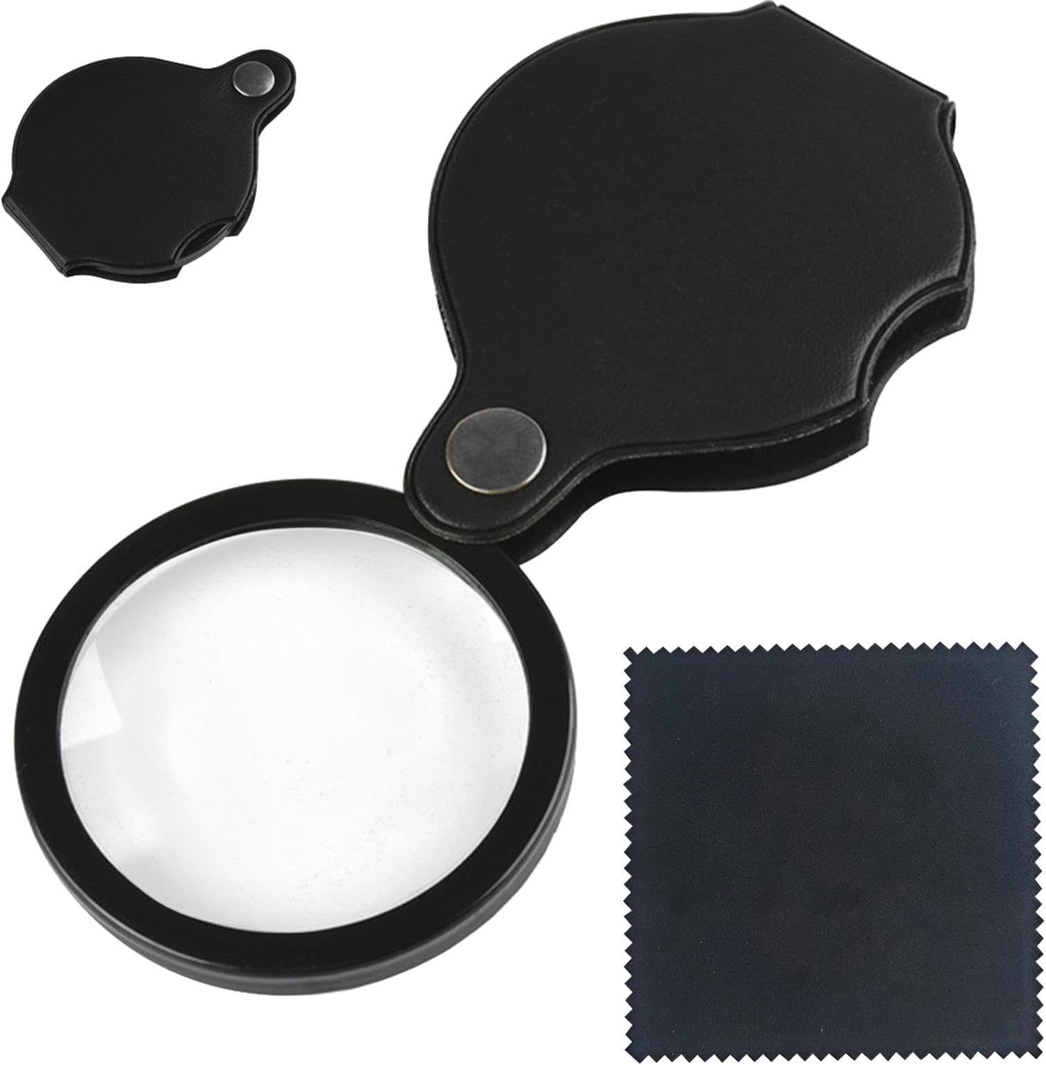 20X Pocket Magnifier with Rotating Protective Case, 20x Small Mini Folding Magnifying Glass, Reading Aid Magnifying Glass, for Reading Stamps Seniors, Inspection & Hobbies(COLOR:black)