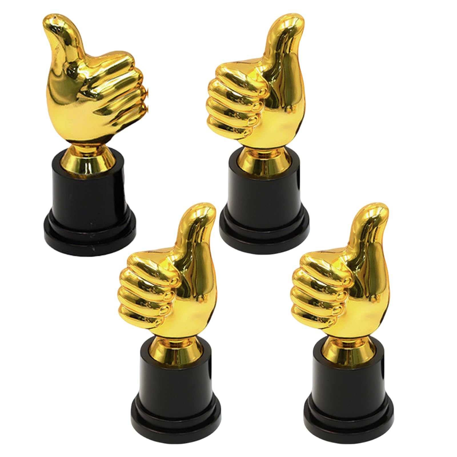 4 Piezas Mini Trofeo Dorado Premios de Plástico 13 x 5 cm Copa de Oro Forma del Pulgar Mini Trophies Clásico Trofeos para Regalos Premios Souvenirs Adornos Decorativos (Dorado)