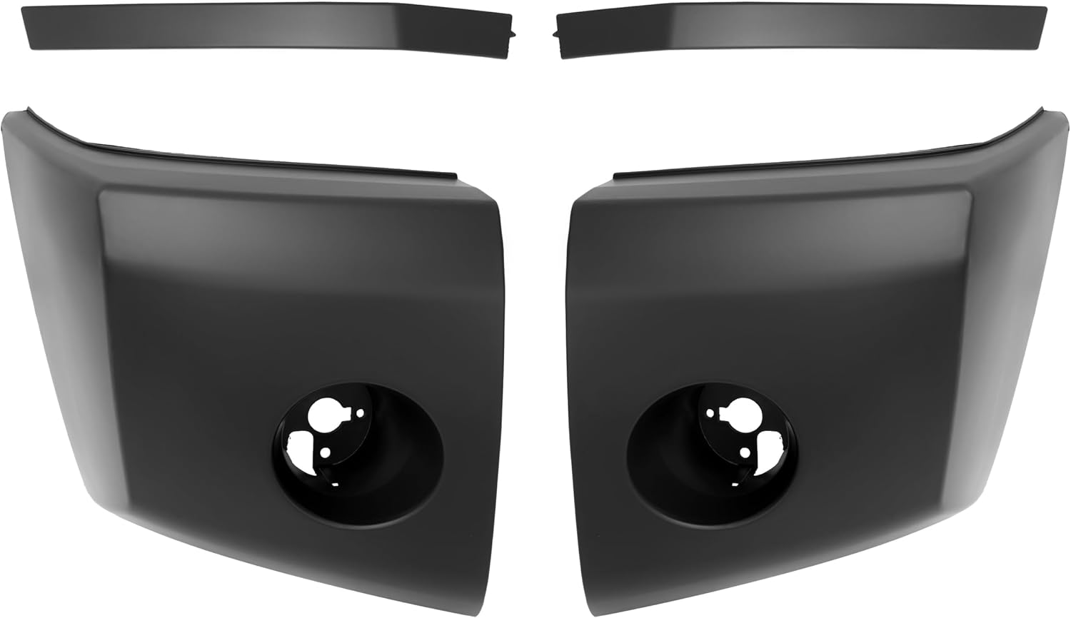 KUAFU Front Bumper End Cap+Extension Filler Compatible with 2004-2007 Nissan Titan/Armada/Pathfinder Armada LE SE XE NI1005147 NI1004147 NI1089106 NI1088106 Bumper Cover Corner Black Pair