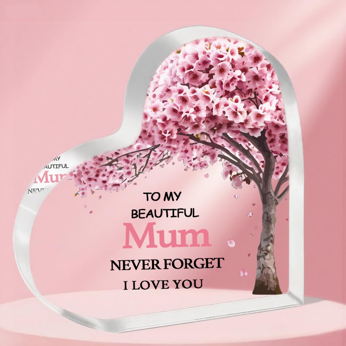 Tovii For Mum 1 Gifts For Mum, Exquisite Mum Birthday Gifts From Daughter Son, Heart-Shaped Plaque Desk Decor, Best Mother Presents Idea