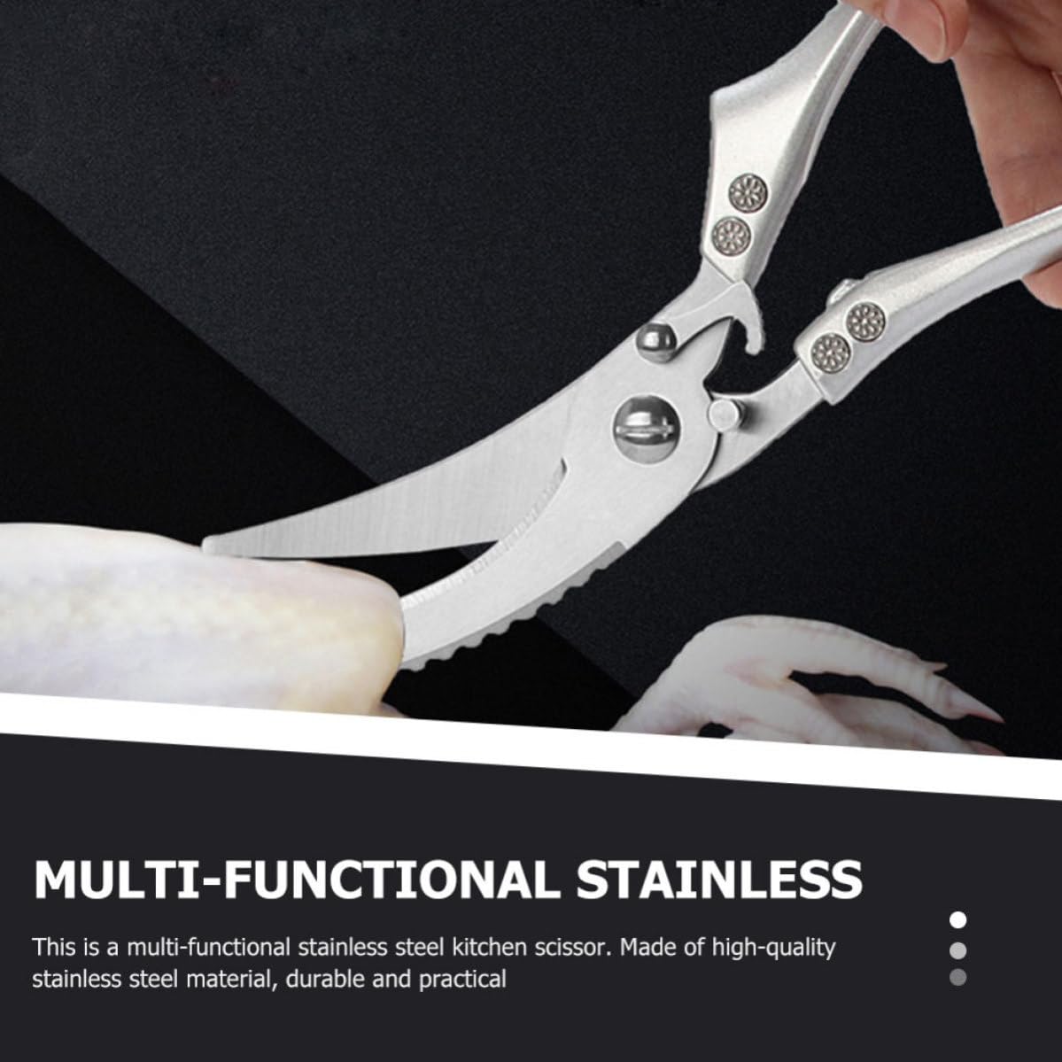 Gatuida Tijeras para Cortar Huesos de Pollo de Cocina de Acero Inoxidable y Uso Multifuncional Diseño Resistente Adecuado para Utensilios de Cocina Profesionales