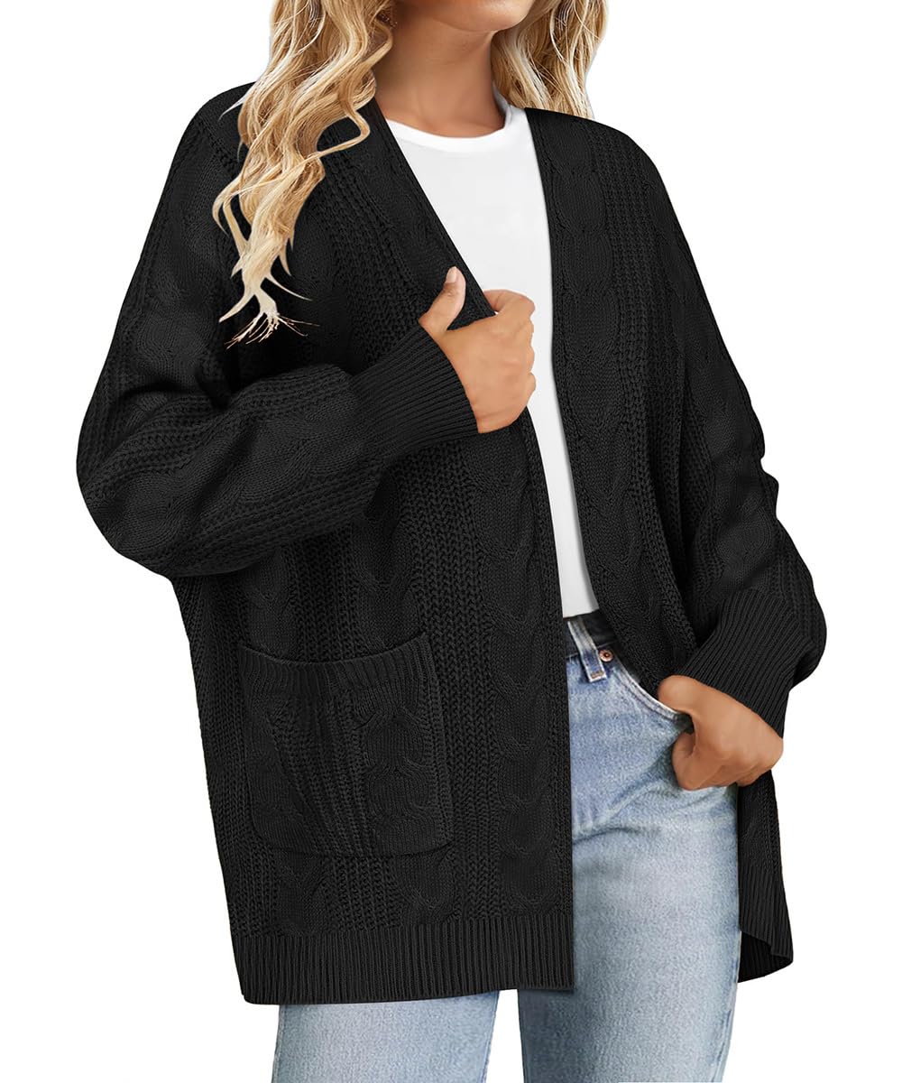 RITERA Cárdigan de talla grande para mujer, abrigo abierto con botones en la parte delantera, ropa de invierno de gran tamaño, talla XL-5XL