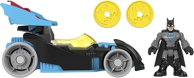 Imaginext DC Super Friends Bat-Tech Racing Batmobile, push-along vehicle with lights and Batman figure for preschool kids 3+