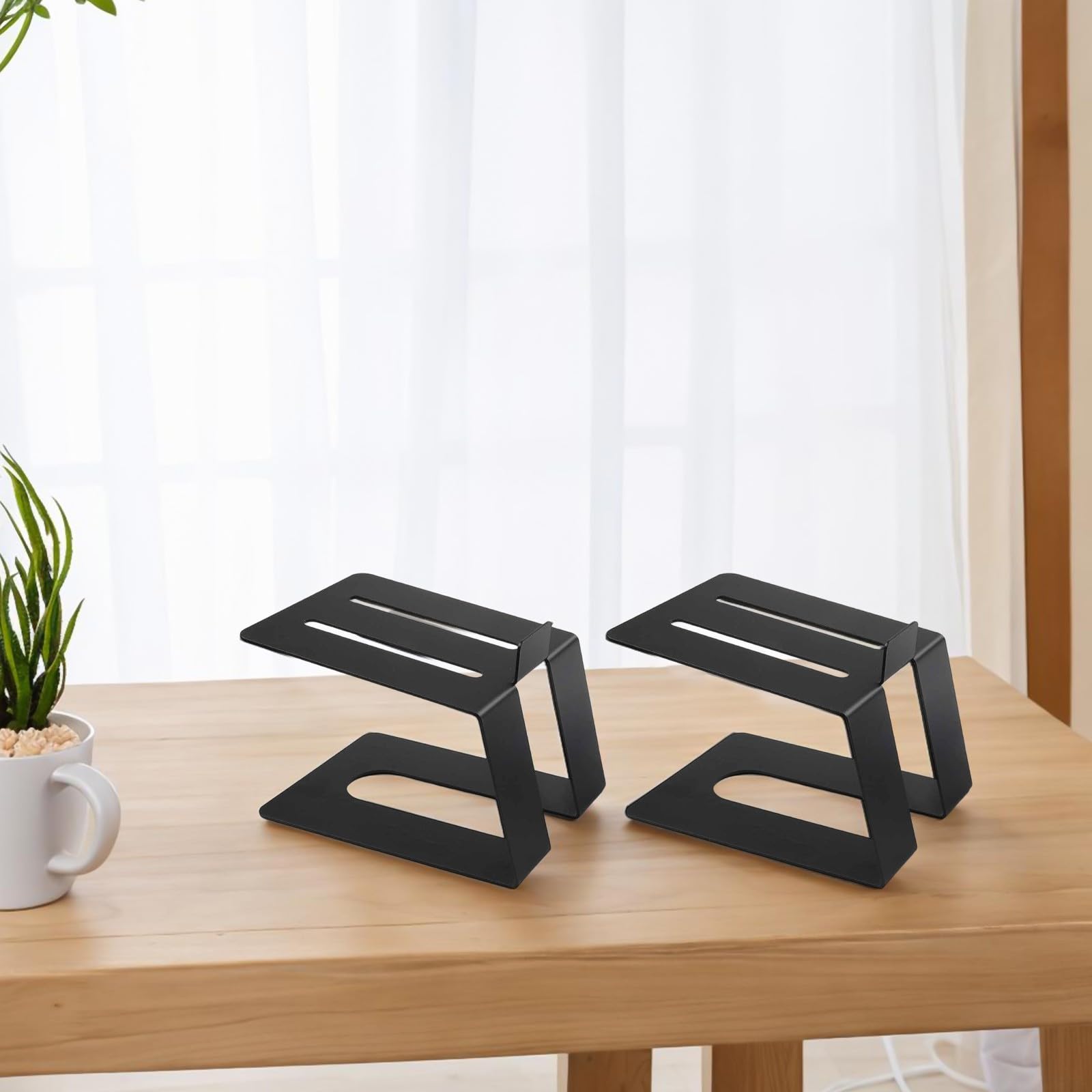 Supporti Altoparlanti Desktop Coppia Neri 16x13cm