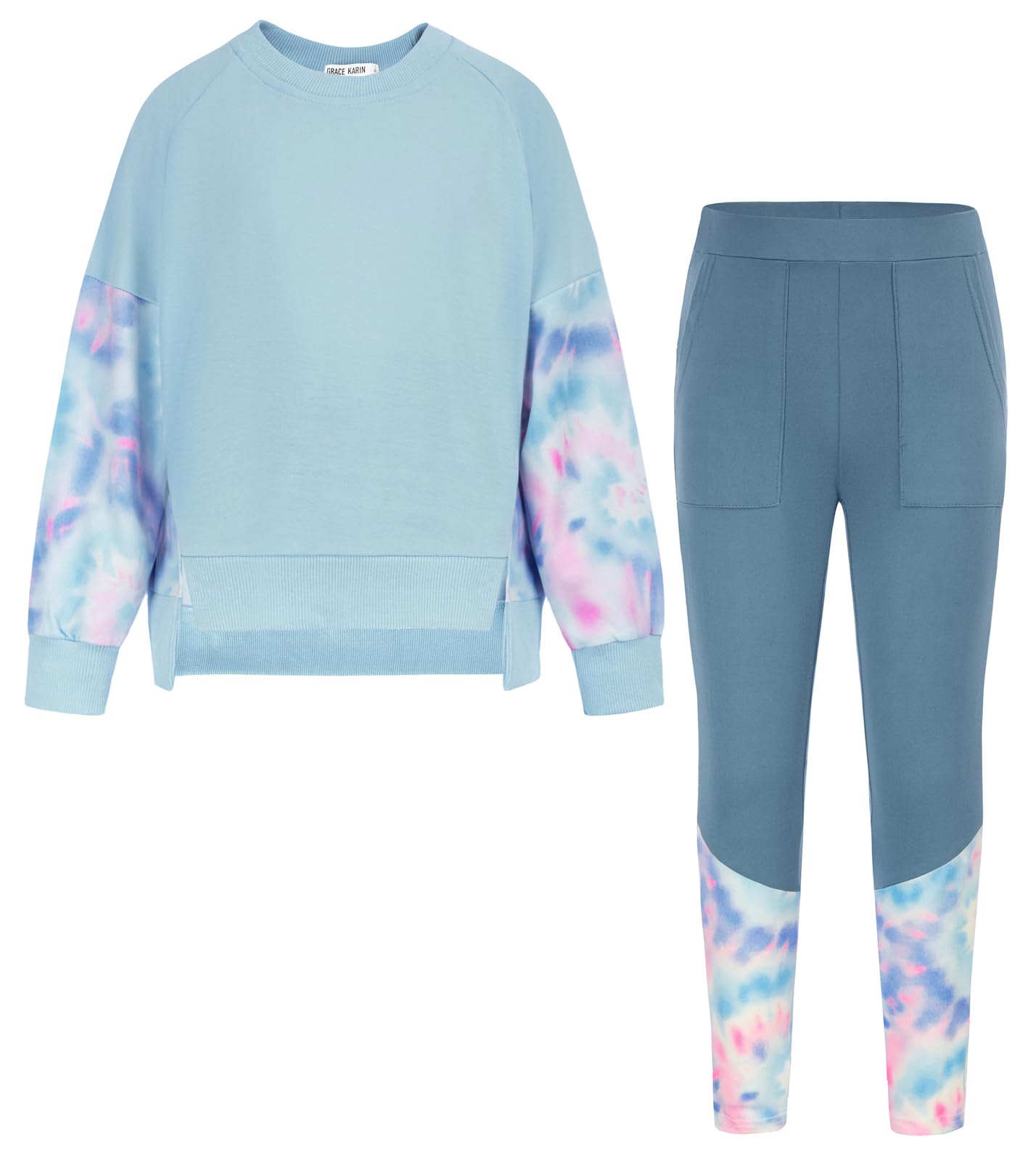 GRACE KARINGirls Clothes Sweatshirt for Teen Girls Fashion Outfits Sweapants Leggings Tracksuit Clothing Set Size 5-14