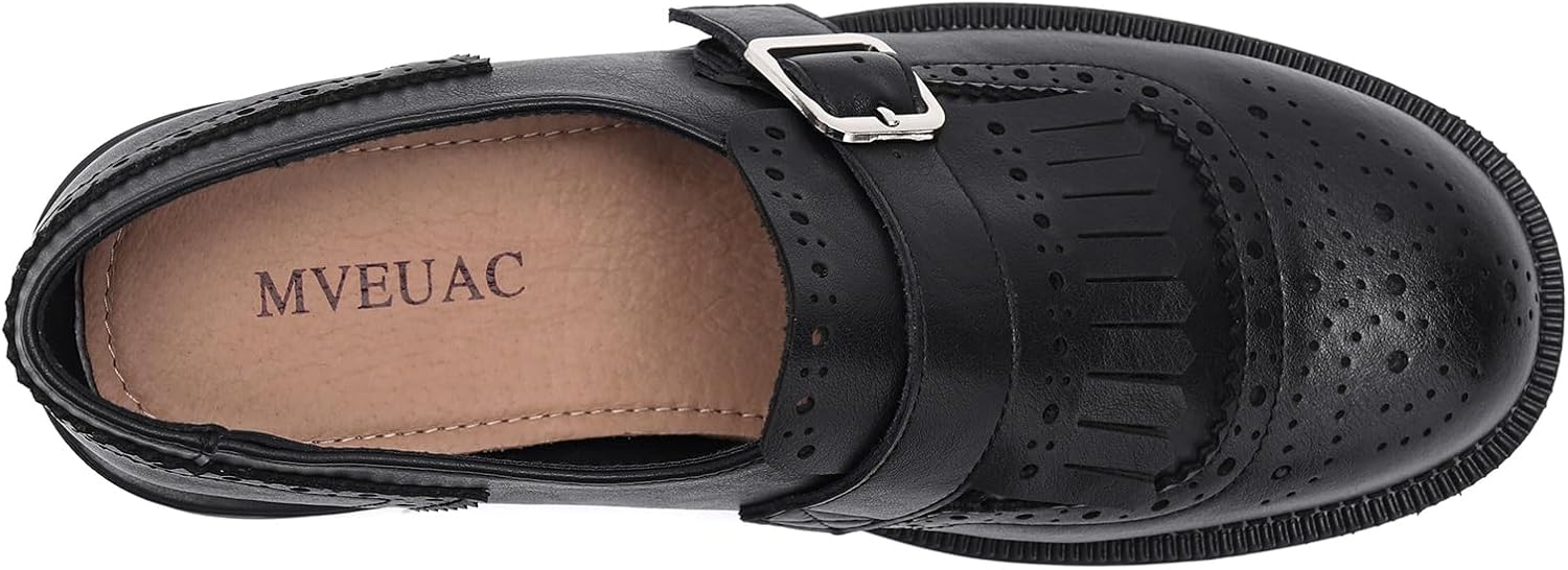 Chunky Loafers for Women, Women's Leather Platform Loafers, Lug Sole Tassel Slip On... - Image 7