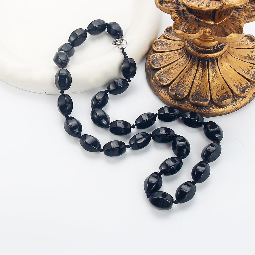 Women's Handmade Natural Gemstone Beaded Necklace, Statement 10x14mm Beaded Necklace for Women Girls - Gift Boxed Ideal Gift for Her