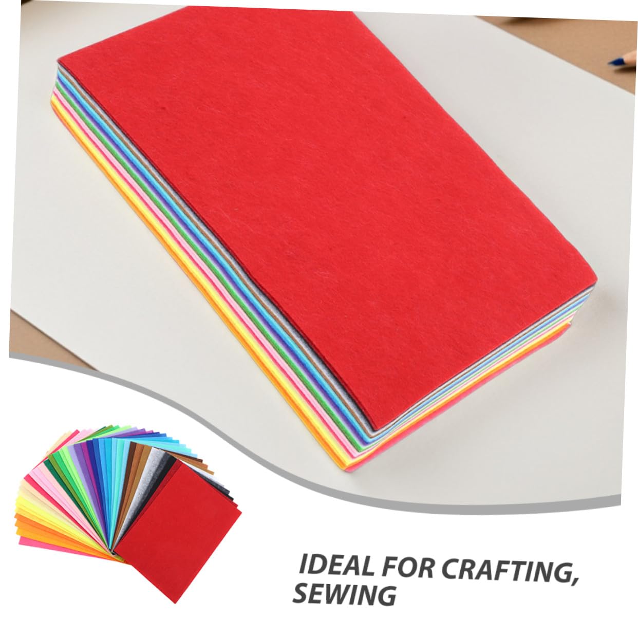 VILLCASE 80 Stück Teiliges DIY Bastelfilz Farben Filzstoff Rechtecke Weicher Filz für Nähen Patchwork Dekoration Vorgefertigte Vielseitige Bastelmaterialien