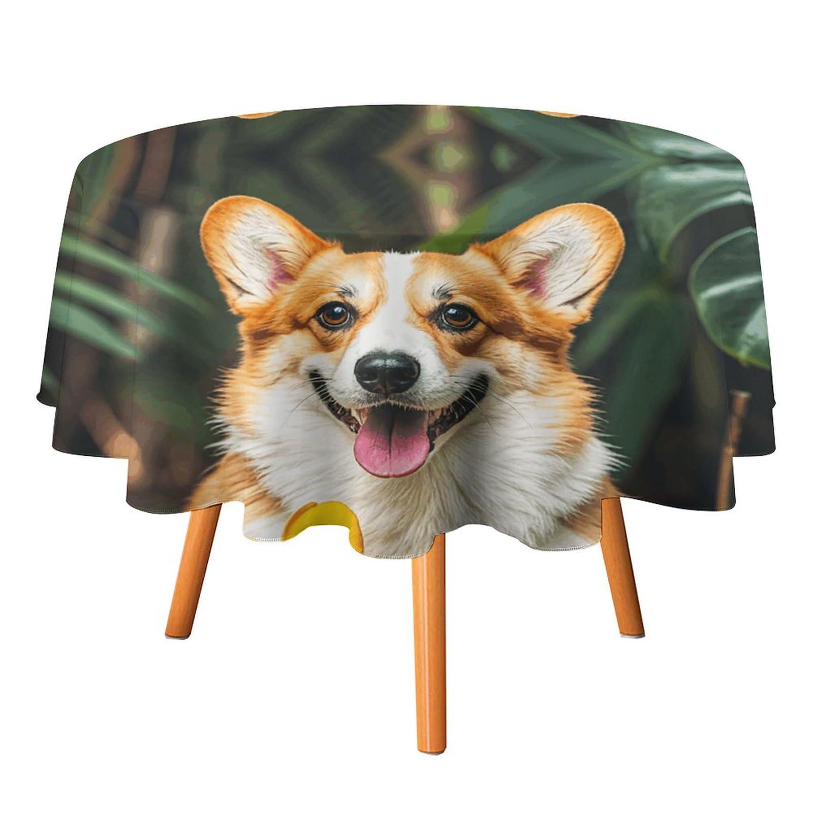 Nappe ronde en polyester lavable en machine pour protéger et décorer la table sans effort