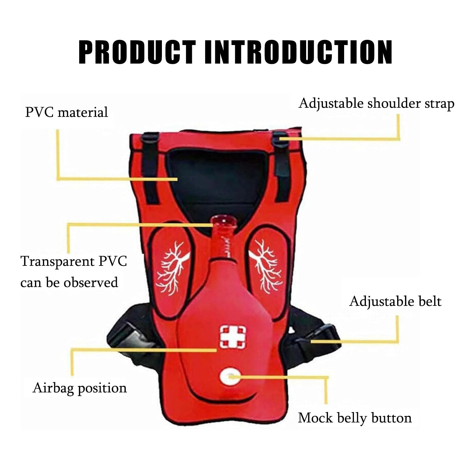Chaleco RáPido De Entrenamiento De SimulacióN De ObstruccióN De Las VíAs Respiratorias Antiasfixia,Entrenamiento De Primeros Auxilios Rcp PortáTil Para Demostraciones De EnseñAnza,aldult-B-Red