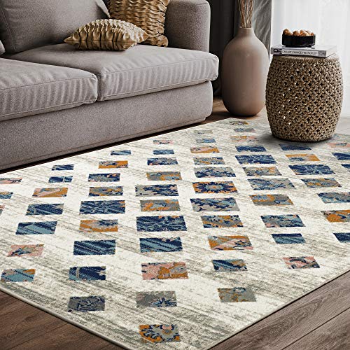 Tapete decorativo rectangular tribal 7'9" x 10'2" Abani miniatura 1