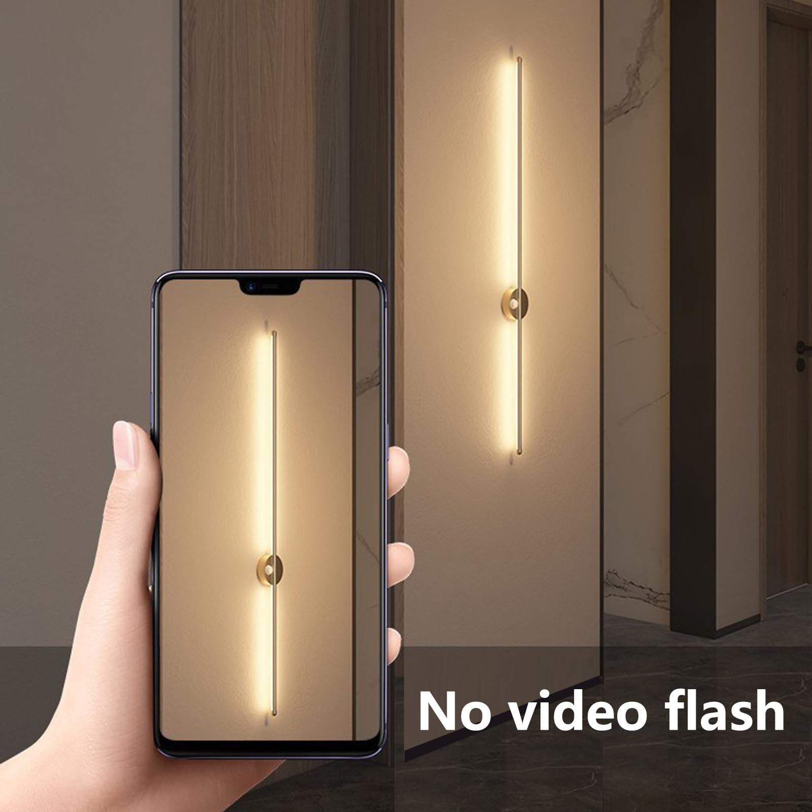 Lampa ścienna LED do wewnątrz z czujnikiem ruchu lampa ścienna USB ładowalna ścienna zasilana bateriami kinkiet ścienny długi pasek aluminiowy do salonu sypialni korytarza