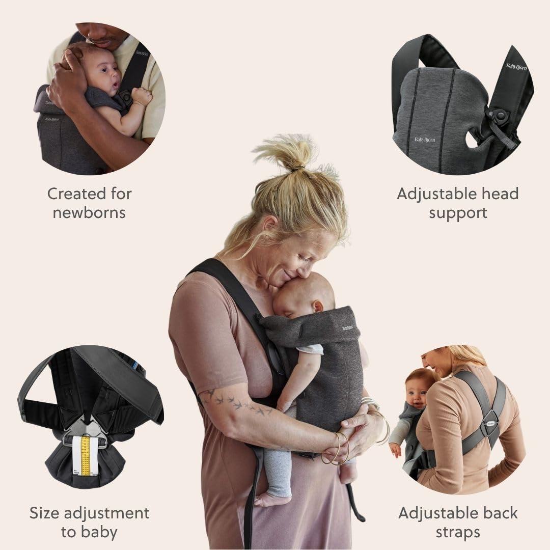Amazon.com: BabyBjörn Baby Carrier Mini, Charcoal Gray, 3D Jersey