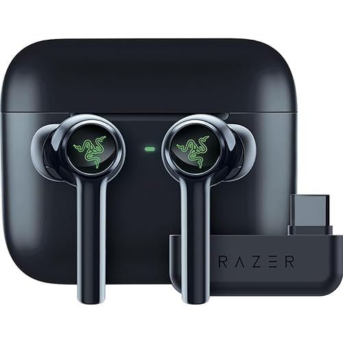 NEW Razer Hammerhead Pro HyperSpeed Wireless Gaming Earbuds for PC, PlayStation, Switch, Mobile: Adjustable ANC - Fast Wireless Charging Case - 30 Hr Battery - Bluetooth 5.3 - Chroma RGB - Black