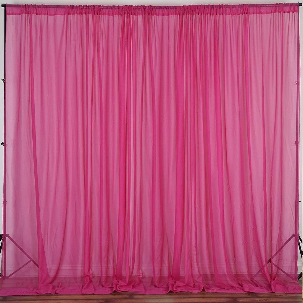 New Creations Fabric & Foam Inc, Polyester See Through Chiffon Backdrop Drape Curtain Panel (Royal Blue, Two Panels)