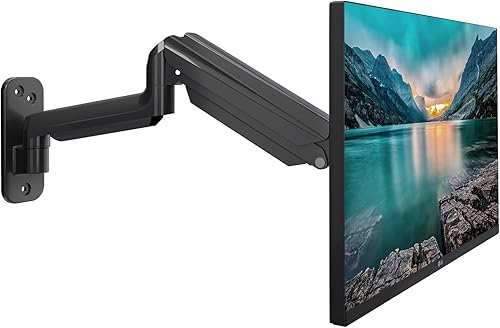 suptek Soporte de pared para monitor individual para pantallas de 17 a 32 pulgadas, soporte de pared con resorte de gas que soporta hasta 17.6