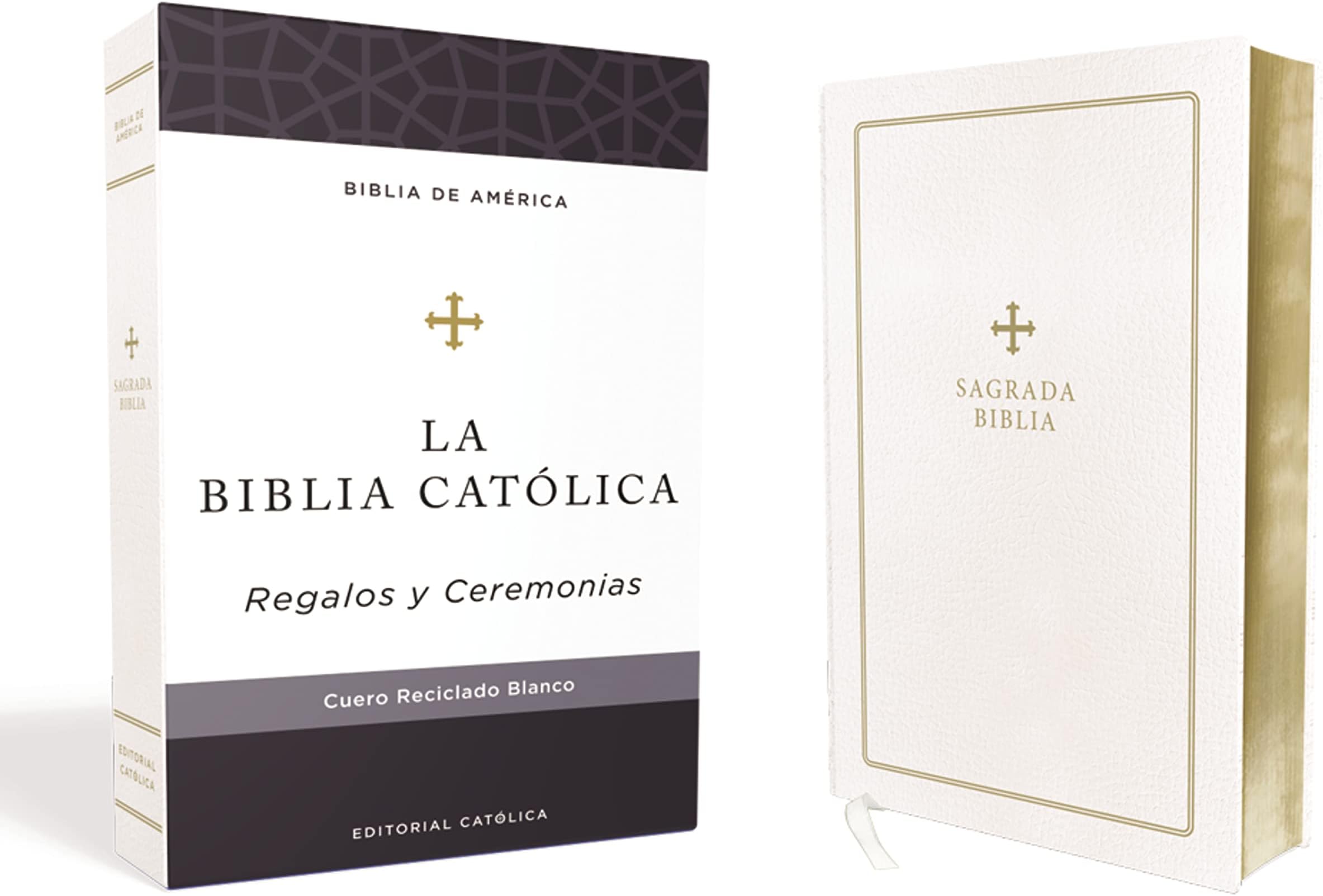 Biblia Católica, Regalos y Ceremonias, color Blanca, Cuero Reciclado: Regalos y Ceremonias, Cuero Reciclado Blanco, Comfort Print (Biblia De America)