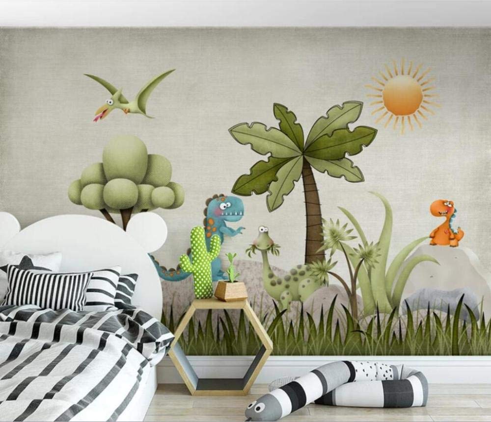 Papier peint dessin animé dinosaure pour créer une chambre magique