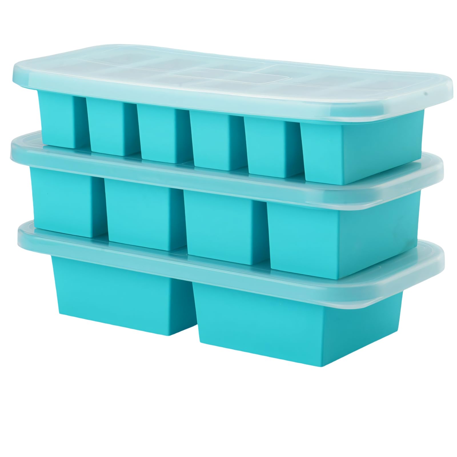 Robuste Silikon Gefrierbehälter mit Messlinien und auslaufsicheren Deckeln für genaues Portionieren und organisierte Lagerung Eisform mit Edelstahlrahmen