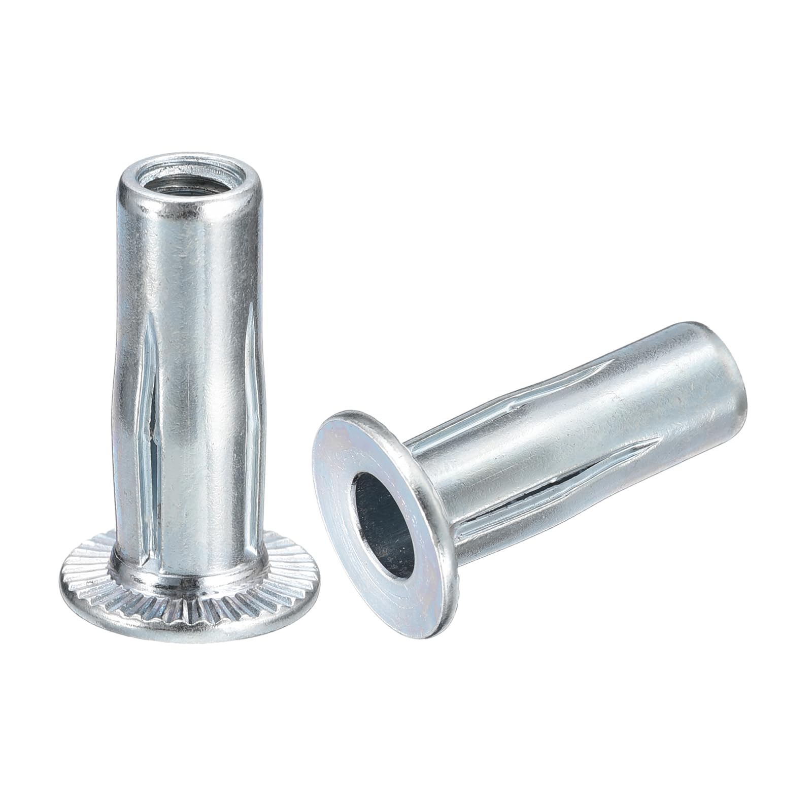 sourcing map M6 Multi-Agarre Remache Tuercas, 25uds Preabultado Vástago Plano Cabeza Roscada Insertar Tuerca Carbono Acero Plus Tuercas para Construcción Industrial