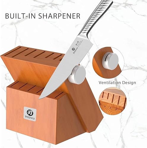 Miniatura 2 de imarku® Juego de cuchillos, juego de 14 piezas para cocina con bloque, juego de cuchillos de cocina de una pieza premium con afilador, juego de