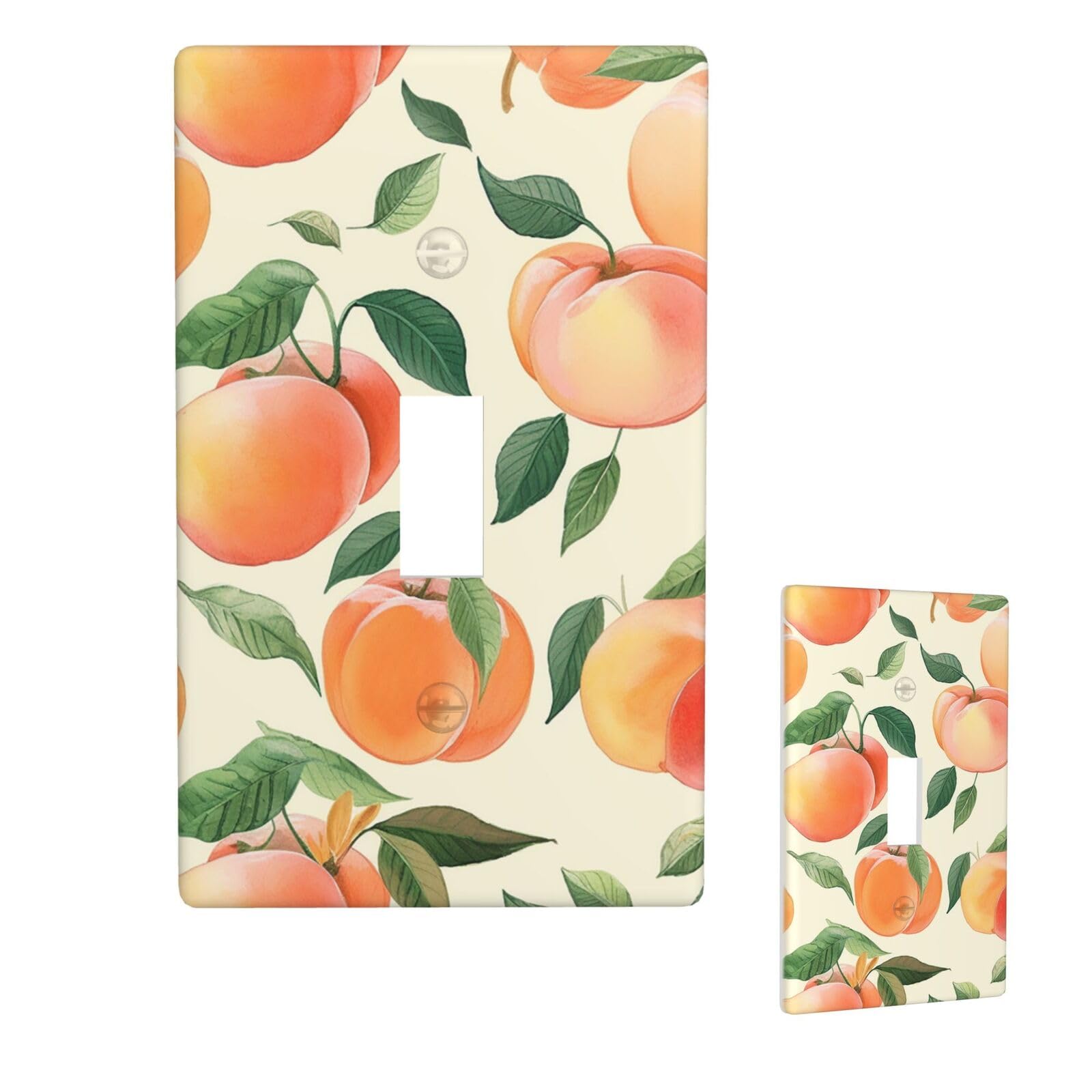 1 Gang Single Toggle Wall Plates, Unbreakable Decorative Light Switch Plate Covers Peach Electrical Switchplate Cover Faceplate For Bathroom Kitchen Decor