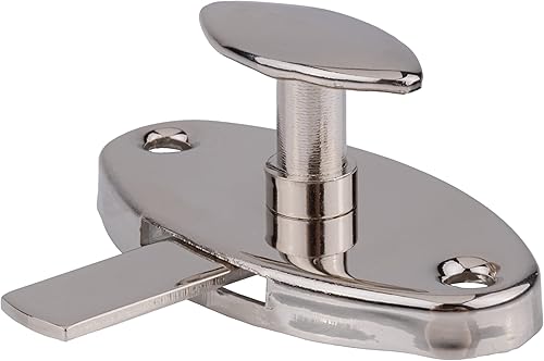 Miniatura 3 de Pestillo de puerta de gabinete Hoosier ovalado niquelado con pestillos empotrados y desplazados  Montaje de puertas para mano izquierda o derecha