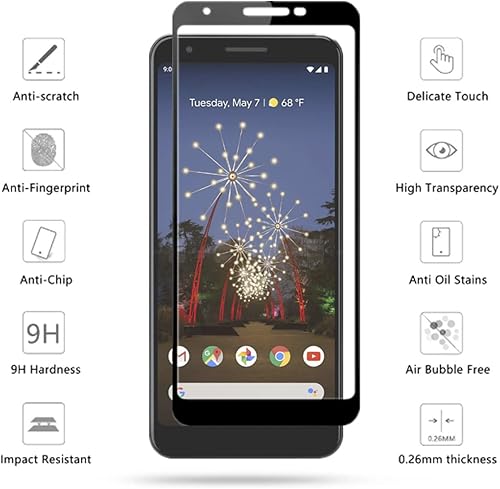 Miniatura 2 de VIESUP [Paquete de 2 películas protectoras de vidrio templado de cobertura completa antiarañazos para Google Pixel 3a G020A G020B G020E (5.6