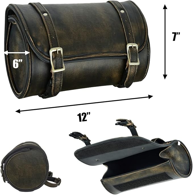Bolsa de Herramientas para Motocicleta de Cuero 12" miniatura 5
