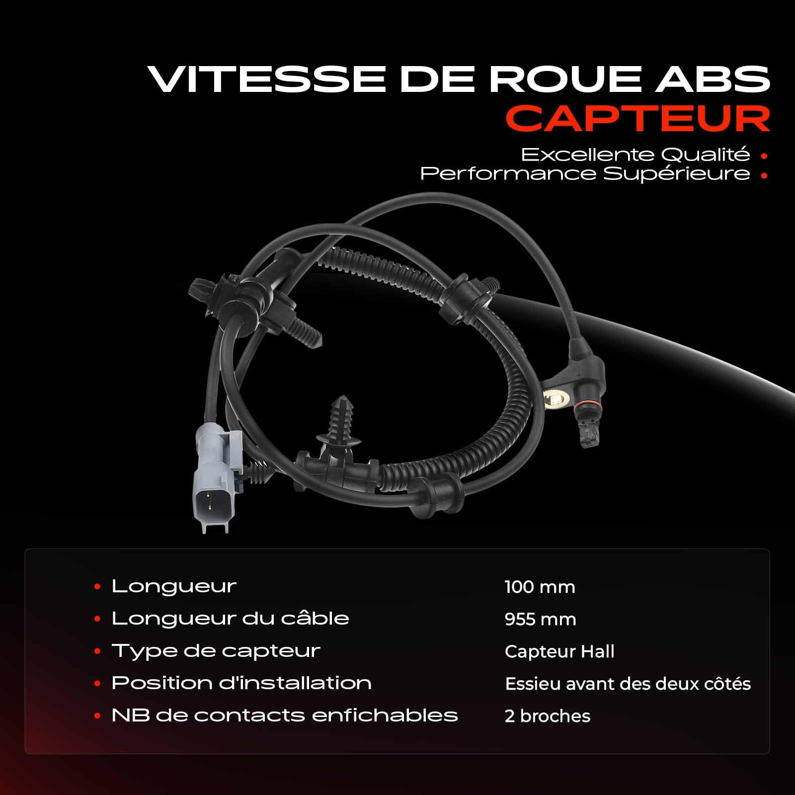 Frankberg Capteur ABS essieu avant 56044144AB | Compatible avec: ABS Sensor Vorderachse für Commander XH,XK SUV