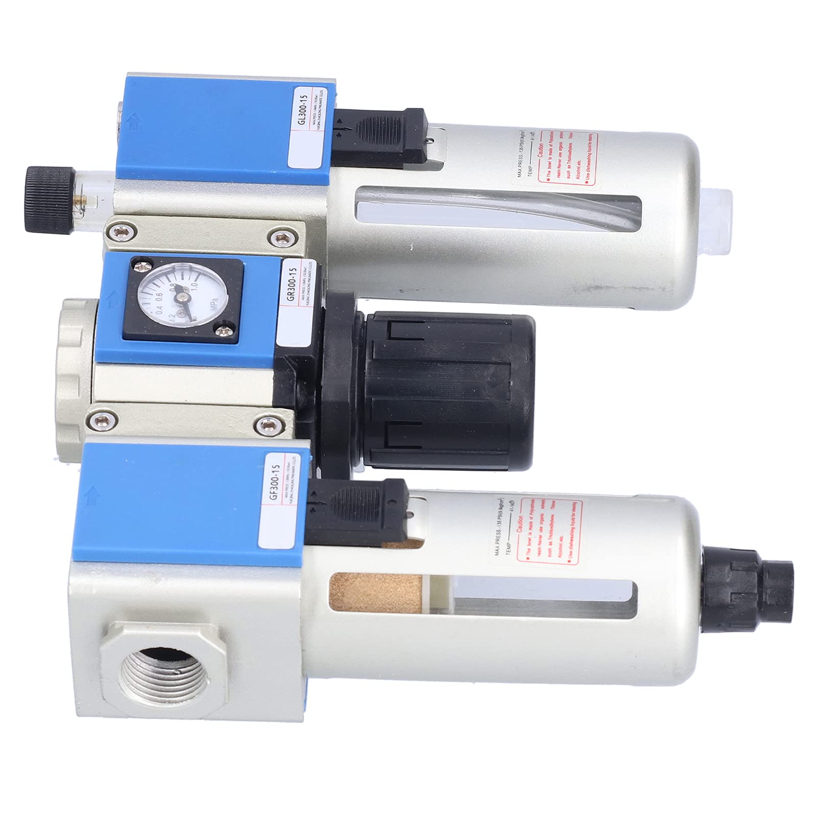 KIMISS Pneumatico Filtro dell'aria Regolatore di Pressione Lubrificatore Compressore Unità di Trattamento PT 1/2 per Utensili Pneumatici – Separatore Olio/acqua – GC300-15