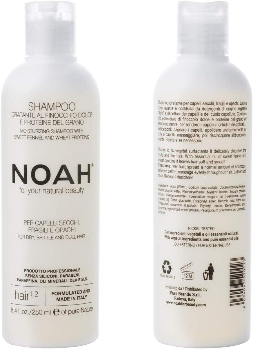 Noah - 1.2 Moisturizing, Hair Growth, Scalp Stimulating Sweet Fennel Shampoo - Eco-Friendly, Natural Daily Shampoo, Vegan Moisturizing, Cruelty Free Shampoo, 8.45 fl.oz.