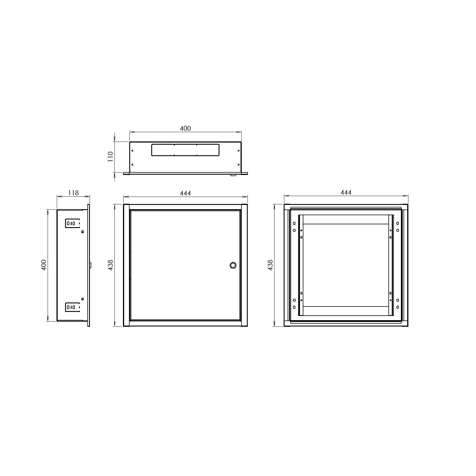 Astuccio da incasso OMP4 Bianco 400x400x120 MB-OMP4