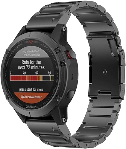 NotoCity Correa de reloj compatible con Fenix 6 de aleación de titanio de 0.866 in de ancho para Fenix 5/Fenix 5 Plus/Fenix 6/Fenix 6 Pro/Forerunner