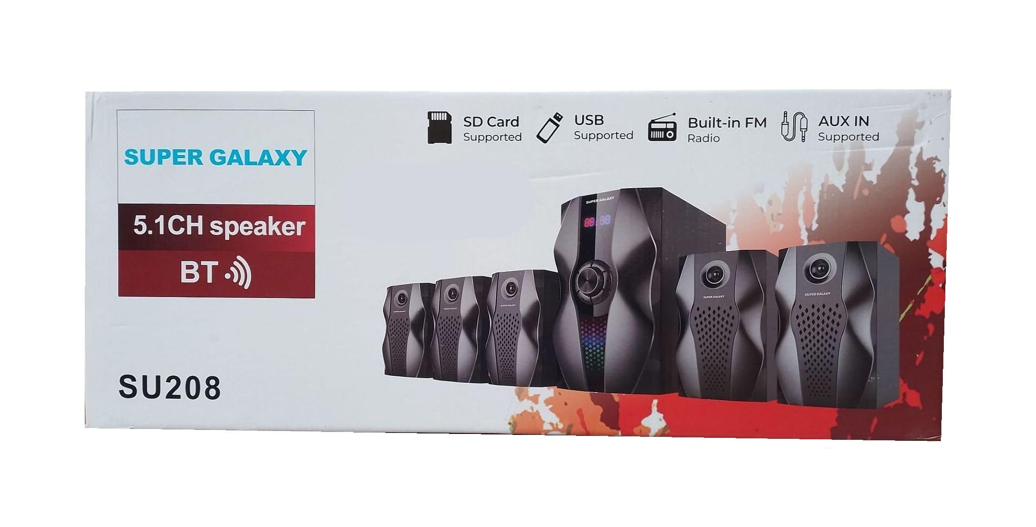 Home Cinéma 5.1 Bluetooth USB FM Radio AUX Entrée SD Card Télécommande 50W