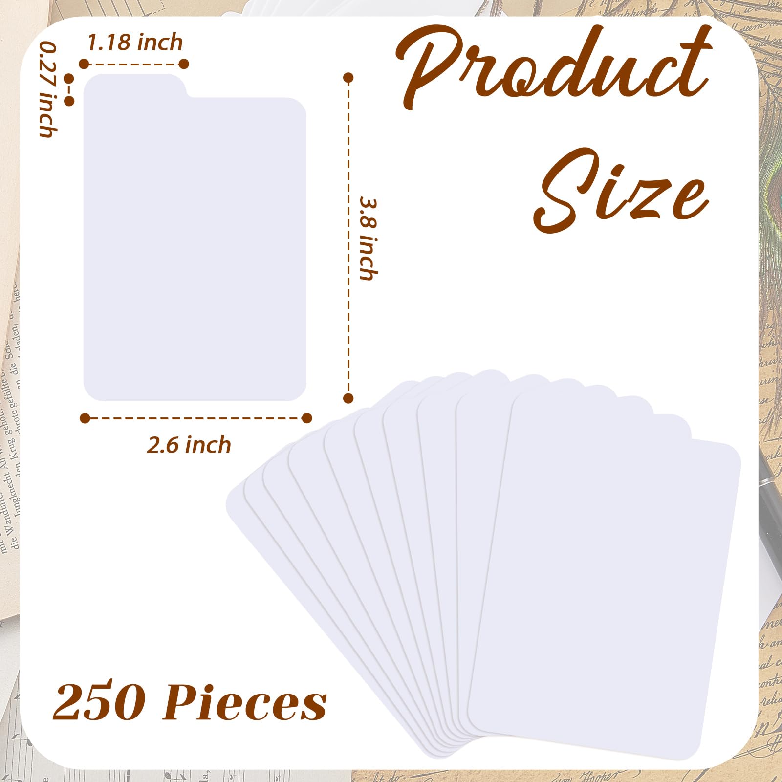 Lewtemi Białe przegródki na karty kolekcjonerskie, plastikowe separatory kart, organizer do gier sportowych, do przechowywania biznesowego, 66 x 97 mm (250 sztuk)
