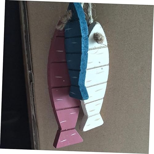 Miniatura 3 de WOONEKY Arte de pared de peces de madera tallado a mano, adorno rústico de decoración de peces para el hogar, playa y lago, decoración de peces