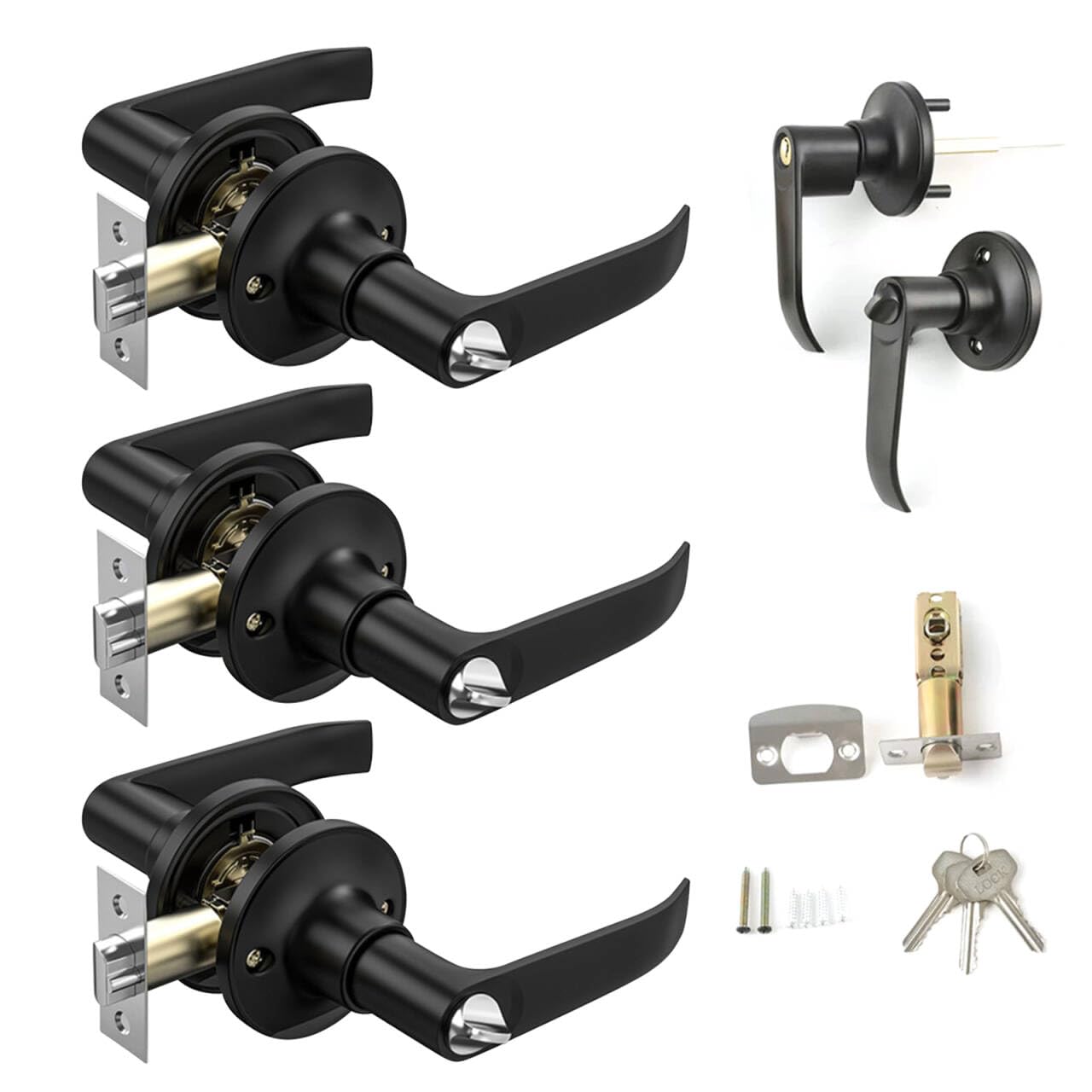 ALNKDH 3Pcs Door Handles Set