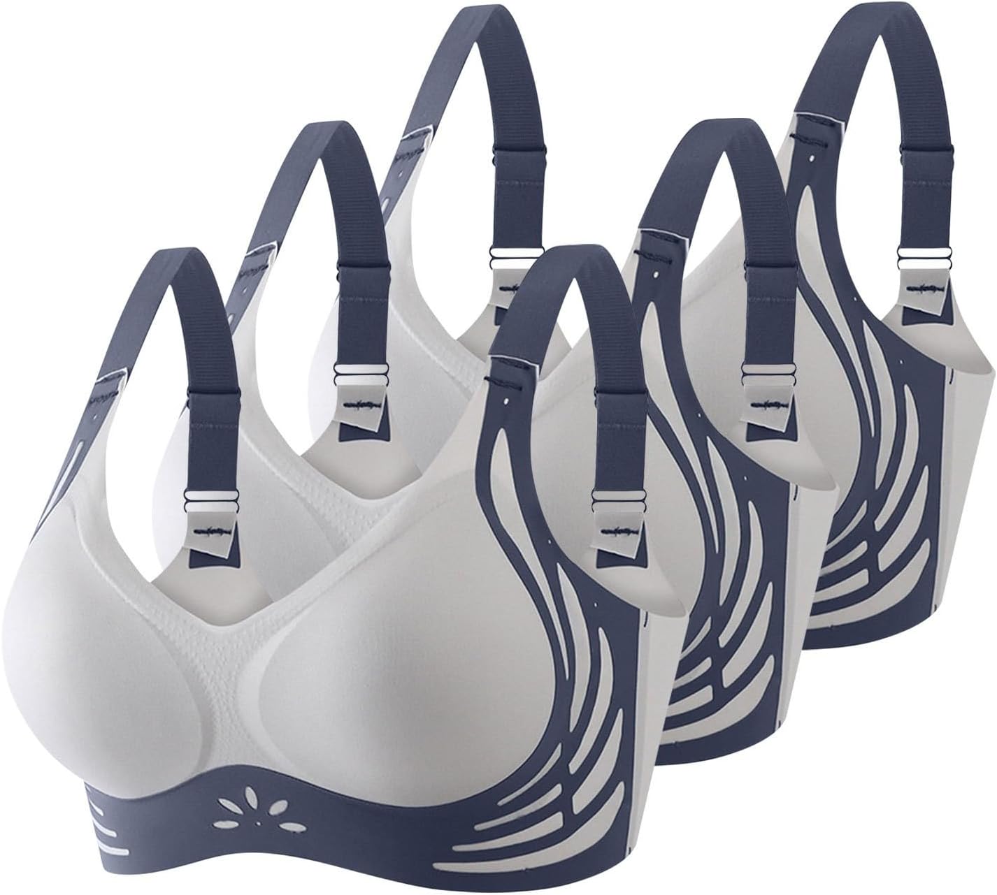 KODMONS 3er Pack BH Ohne Bügel - Weicher Comfort BH Für Große Brüste Gr. M-5XL