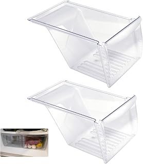 240337103 Refrigerator Crisper Drawer, 2 Pack Crisper Bins Compatible with Frigidaire Kenmore Crosley Refrigerator Shelf, Replace 240337102 240337105 240337107 240337108 240337109