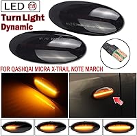 Vista 2 de Hacreyatu Para Nissan Qashqai J10 X-trail T31 Cube Juke Leaf Micra Micra K13 Note E11 Dynamic Auto LED Side Marker Luz de señal de giro transparente
