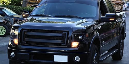 Miniatura 6 de iJDMTOY Luces de marcador de espejo lateral LED ámbar con lente ahumada, compatibles con Ford F150 2009-14 y SVT Raptor 2010-14, reemplaza