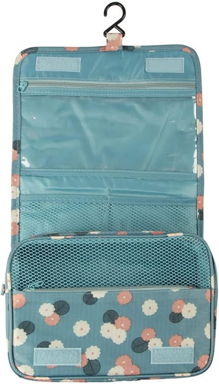 Pvc Hanging Travel Toiletry Kit Bag Cosmetic Make Up Organizer Makeup Pouch For Women And Girls Waterproof Ladies Case Travelling Storage Inner Ware Up Brush Kit Holder, Multi 24x8x20 cm