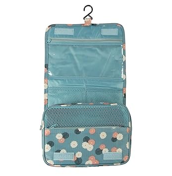 EAYIRA Pvc Hanging Travel Toiletry Kit Bag Cosmetic Make Up Organizer Makeup Pouch For Women And Girls Waterproof Ladies Case Travelling Storage Inner Ware Up Brush Kit Holder, Multi 24x8x20 cm - image, photos