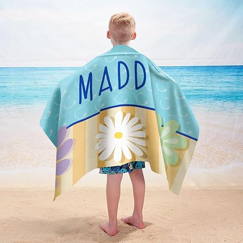 Miniatura 2 de Toallas de playa personalizadas para niños con nombre, toalla de playa de microfibra para viajes, toallas de natación personalizadas para bebés,