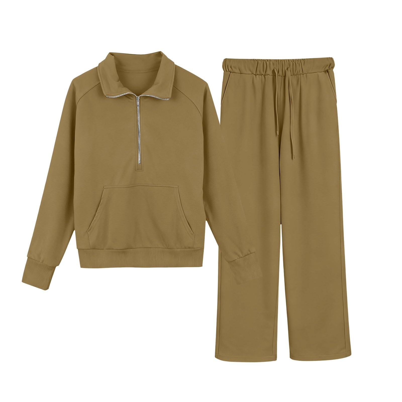 Trainingsanzug-Set für Mädchen, halber Reißverschluss, Hoodie