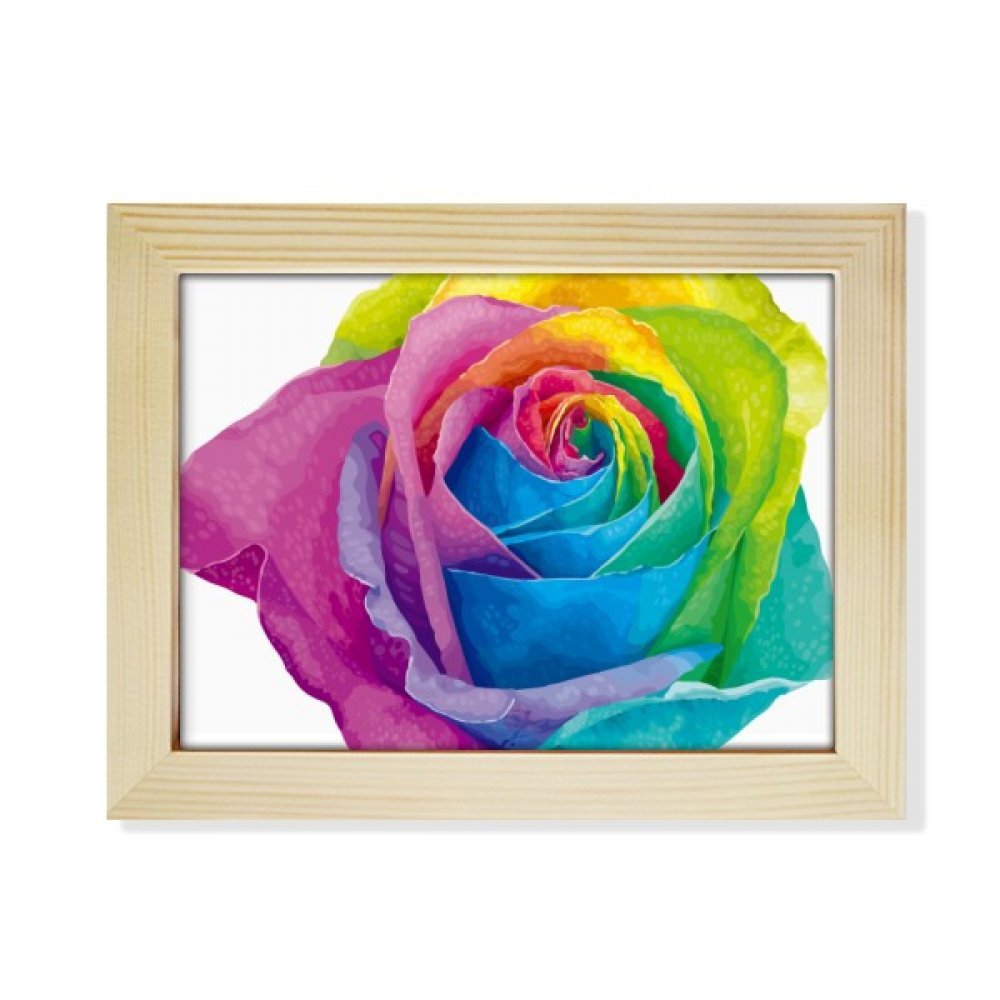 Flor de escritorio LGBT marco de madera original de 6x8 para regalar en orgullo