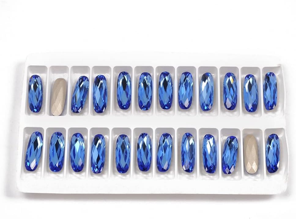 Sapphire Color Top Fancy Rhinestone Nail On Rhinestones Bling Stones Crystals Nail Appliques for 3D DIY Nail Art Gem