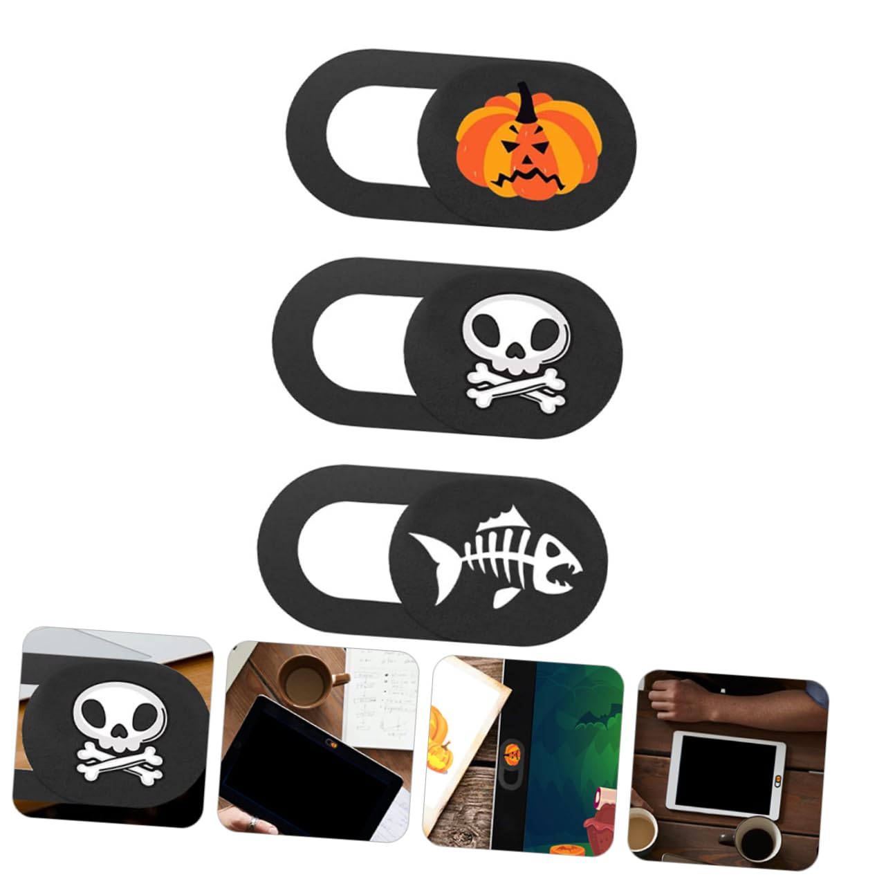 Artibetter 24piezas Funda De Cámara Web De Halloween Protector De Privacidad para Dispositivos Móviles y Tablets Diseño Único y Divertido para Seguridad Línea