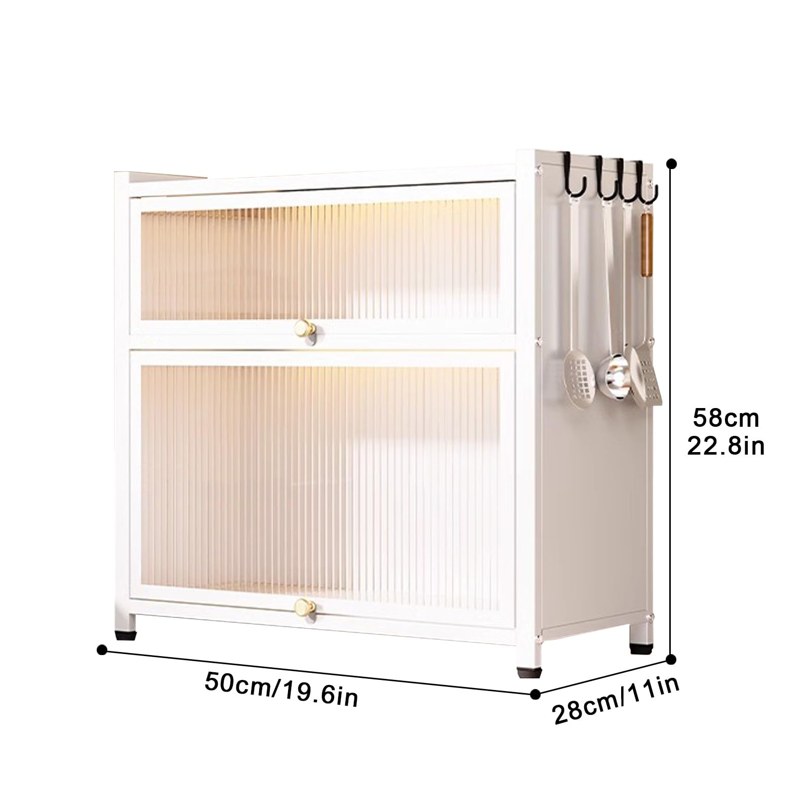 Küchenschränke, Kitchen Storage & Organisation, Lagerschränke, Mehrschichtige Lagerschränke, Badezimmerschränke, Geeignet für Küchen, Badezimmer, Wohnzimmer, Schlafzimmer(White,3 layers/50cm/20in)